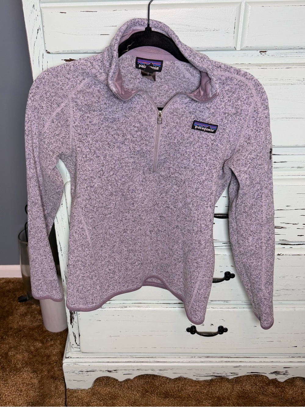 Patagonia Lavender Heather Quarter-Zip Fleece Pullover. Women’s size XS.